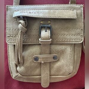 Sherpani Piper Crossbody Bag Mini Purse Leather Satchel Brown Tan